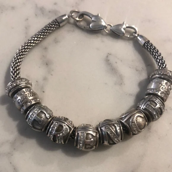 Brighton Silver Charm Bracelet with Intricate Beads - Picture 1 of 4